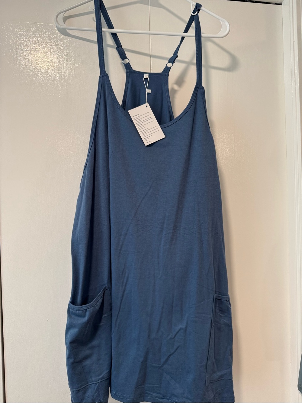 Women’s Blue Racerback Pocket Tank Dress